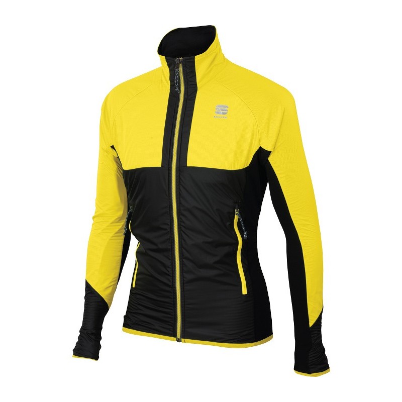 Veste chaude Sportful Cardio Wind Jacket noir-jaune Veste chaude Sportful Cardio Wind Jacket noir-jaune